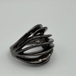 Premier Design “All the Rage” Hematite Ring Size 8 Statement Jewelry